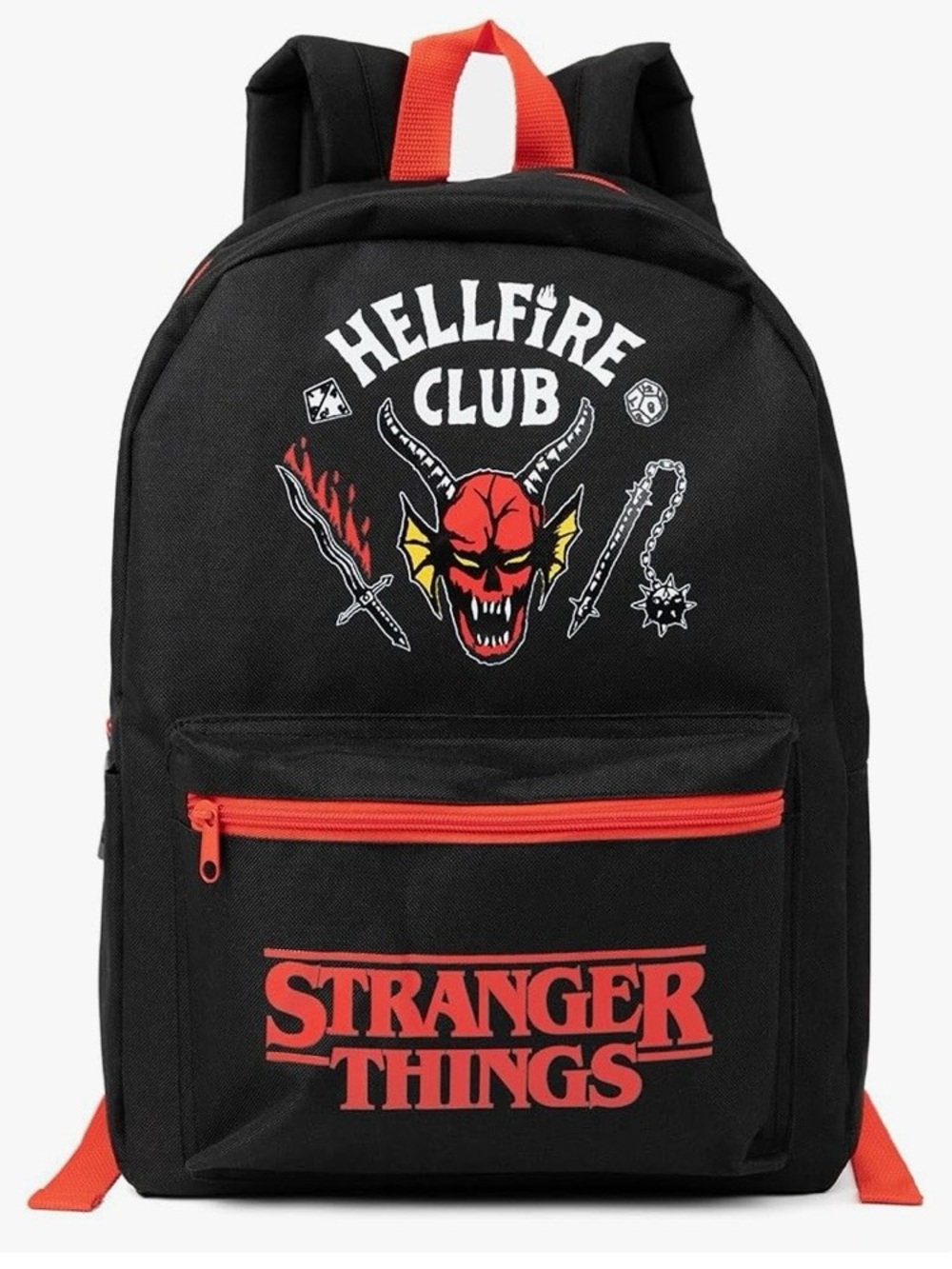 Stranger Things Hellfire Club Black & Red Backpack Bookbag Travel Goth Metal